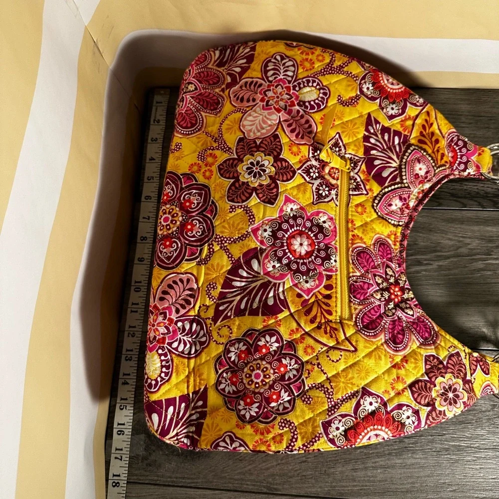 NWT Vera Bradley Large Hobo Bag; Boho Bali Gold Vintage Floral - Picture 5 of 8